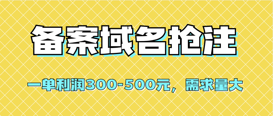 （7277期）【全网首发】备案域名抢注，一单利润300-500元，需求量大-七安资源网