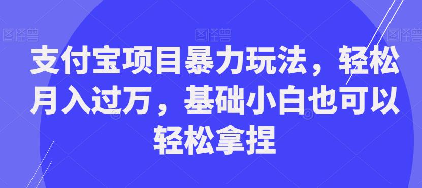 支付宝项目暴力玩法，轻松月入过万，基础小白也可以轻松拿捏【揭秘】-七安资源网