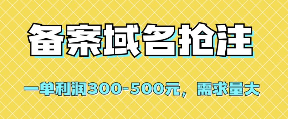 【全网首发】备案域名抢注，一单利润300-500元，需求量大-七安资源网