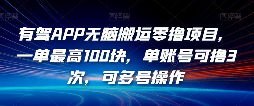 有驾APP无脑搬运零撸项目，一单最高100块，单账号可撸3次，可多号操作【揭秘】-七安资源网