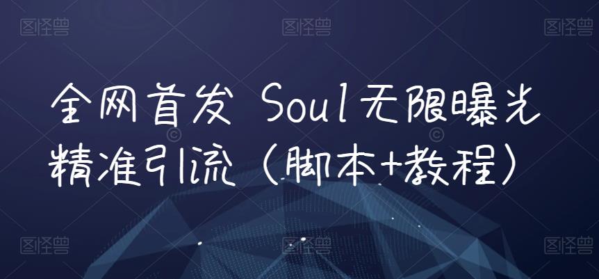 全网首发 Soul无限曝光精准引流（脚本+教程）-七安资源网