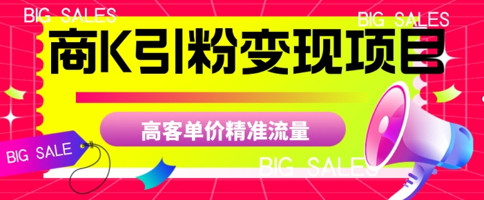 商K引粉变现项目，高客单价精准流量【揭秘】-七安资源网