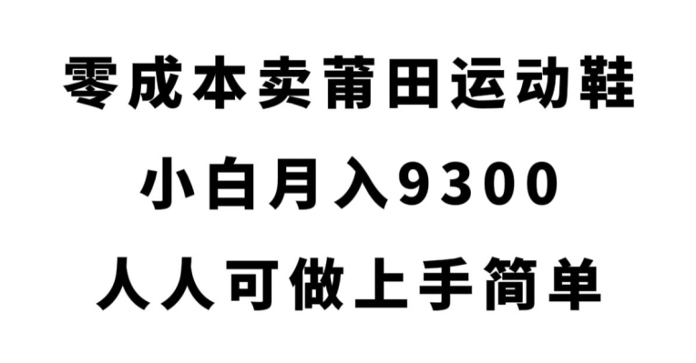 零成本卖莆田运动鞋，小白月入9300，人人可做上手简单【揭秘】-七安资源网