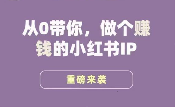 小红书运营大宝典，从0带你做个赚钱的小红书IP-七安资源网