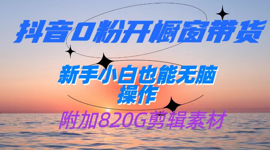 抖音0粉开橱窗带货，日入500+，新手小白也能无脑操作【附加820G剪辑资料】-七安资源网