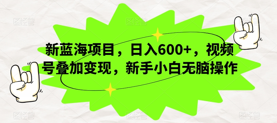 新蓝海项目，日入600+，视频号叠加变现，新手小白无脑操作【揭秘】-七安资源网