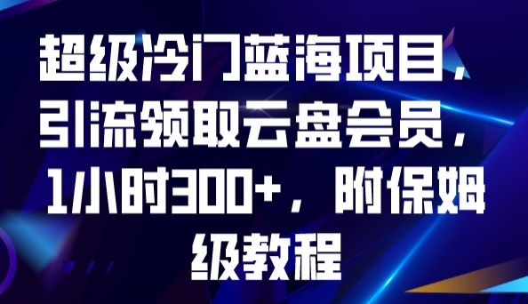 超级冷门蓝海项目，引流领取云盘会员，1小时300+，附保姆级教程-七安资源网