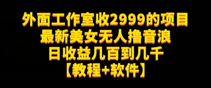 外面工作室收2999的项目最新美女无人撸音浪日收益几百到几千【教程+软件】（仅揭秘）-七安资源网