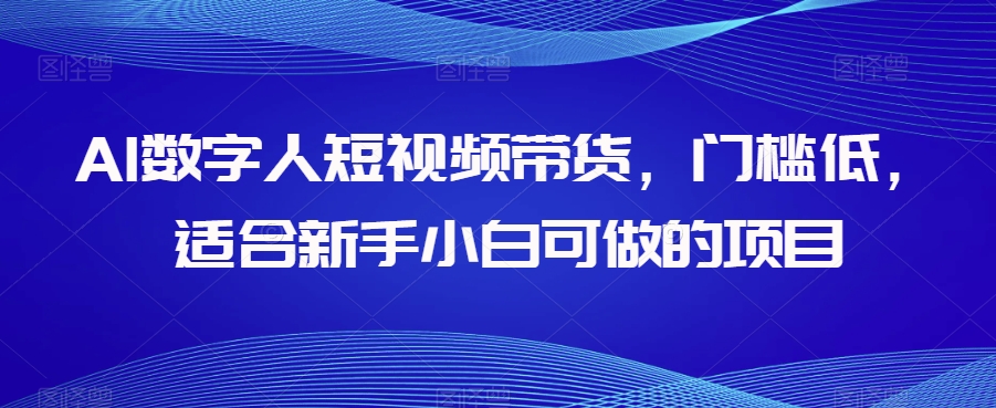 AI数字人短视频带货，门槛低，适合新手小白可做的项目-七安资源网