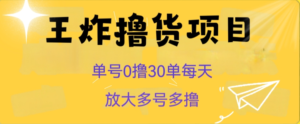 王炸撸货项目，单号0撸30单每天，多号多撸【揭秘】-七安资源网