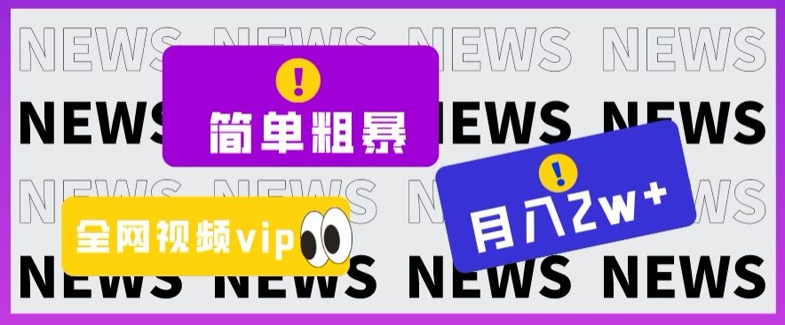 简单粗暴零成本，高回报，全网视频VIP掘金项目，月入2万＋【揭秘】-七安资源网