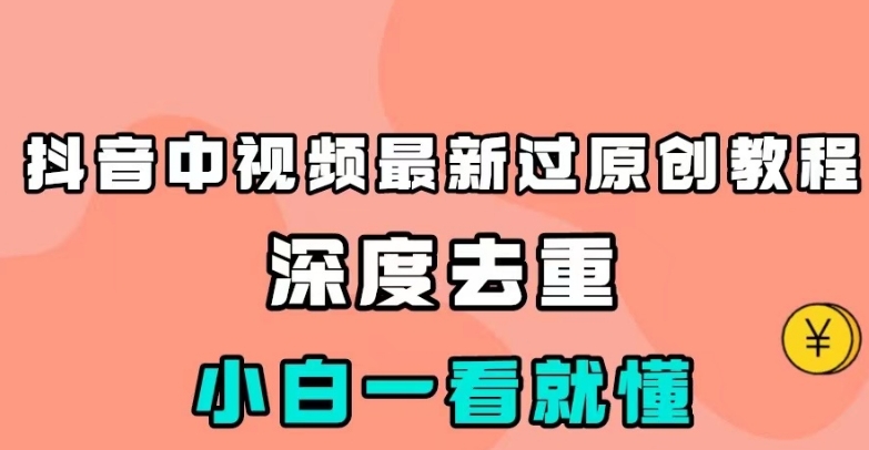 抖音中视频最新过原创教程，深度去重，小白一看就懂【揭秘】-七安资源网