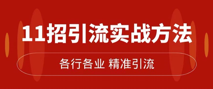 精准引流术：11招引流实战方法，让你私域流量加到爆（11节课完整)-七安资源网