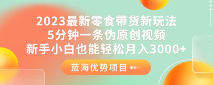 2023最新零食带货新玩法，5分钟一条伪原创视频，新手小白也能轻松月入3000+【揭秘】-七安资源网