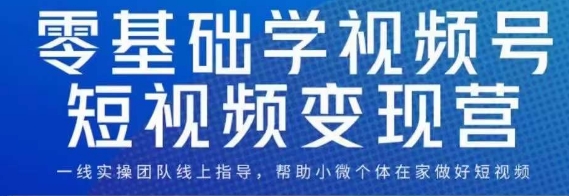 0基础学视频号短视频变现，适合新人学习的短视频变现课-七安资源网