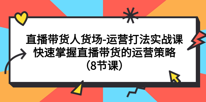 （7672期）直播带货人货场-运营打法实战课：快速掌握直播带货的运营策略（8节课）-七安资源网