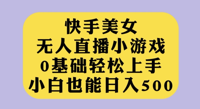 快手美女无人直播小游戏，0基础轻松上手，小白也能日入500【揭秘】-七安资源网