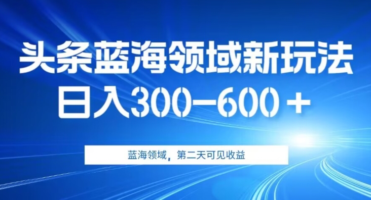 AI头条野路子蓝海领域新玩法2.0，日入300-600＋，附保姆级教程【揭秘】-七安资源网