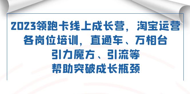 2023领跑·卡 线上成长营 淘宝运营各岗位培训 直通车 万相台 引力魔方 引流-七安资源网