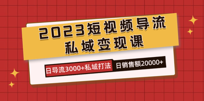 （7550期）2023短视频导流·私域变现课，日导流3000+私域打法  日销售额2w+-七安资源网