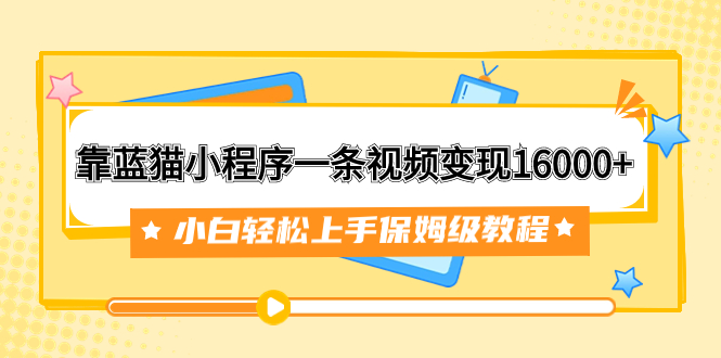 （7595期）靠蓝猫小程序一条视频变现16000+小白轻松上手保姆级教程（附166G资料素材）-七安资源网