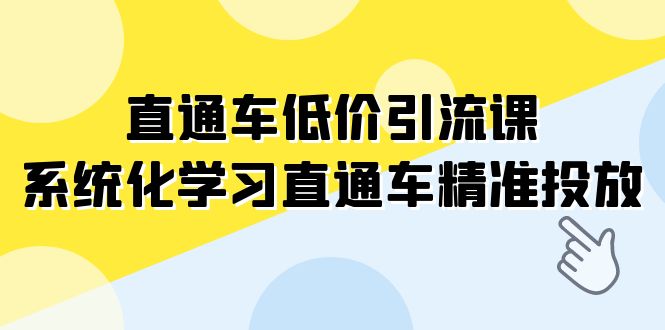 直通车-低价引流课，系统化学习直通车精准投放（14节课）-七安资源网