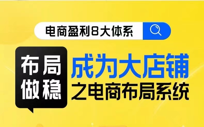 八大体系布局篇·布局做稳，成为大店的电商布局线上课-七安资源网