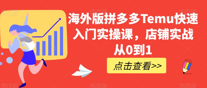 海外版拼多多Temu快速入门实操课，店铺实战从0到1-七安资源网