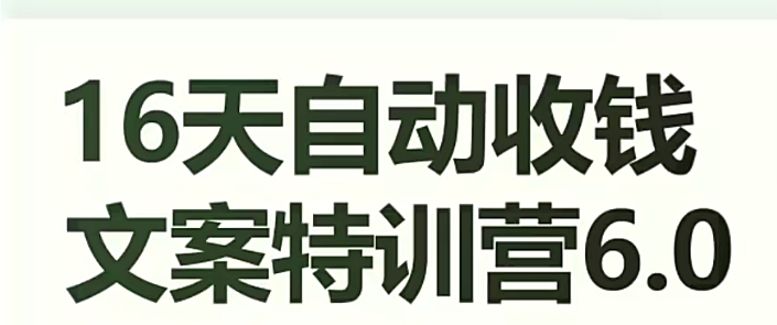 16天自动收钱文案特训营6.0，学会儿每天自动咔咔收钱-七安资源网