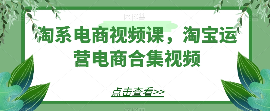 淘系电商视频课，淘宝运营电商合集视频-七安资源网