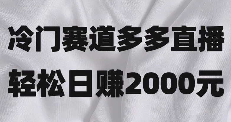 冷门赛道拼多多直播，简单念稿子，日收益2000＋【揭秘】-七安资源网