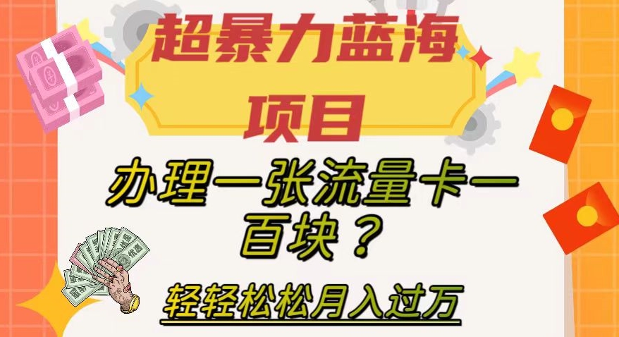 超暴力蓝海项目，办理一张流量卡一百块？轻轻松松月入过万，保姆级教程【揭秘】-七安资源网