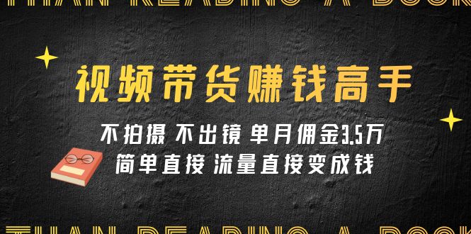 （7713期）视频带货赚钱高手课程：不拍摄 不出镜 单月佣金3.5w 简单直接 流量直接变钱-七安资源网