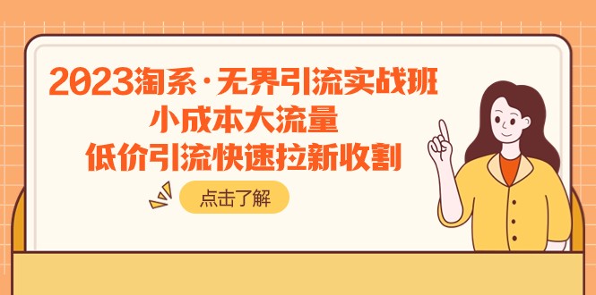 2023淘系·无界引流实战班：小成本大流量，低价引流快速拉新收割-七安资源网