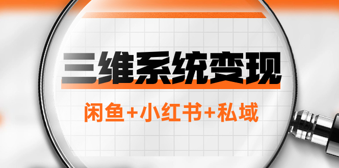 （7898期）三维系统变现项目：普通人首选-年入百万的翻身项目，闲鱼+小红书+私域-七安资源网