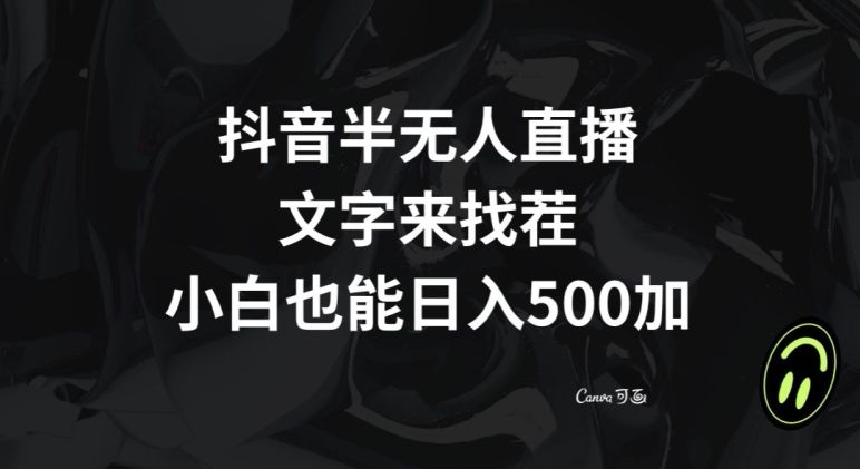 抖音半无人直播，文字来找茬小游戏，每天收益500+【揭秘】-七安资源网