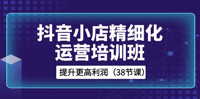 （8391期）抖音小店-精细化运营培训班，提升更高利润（38节课）-七安资源网