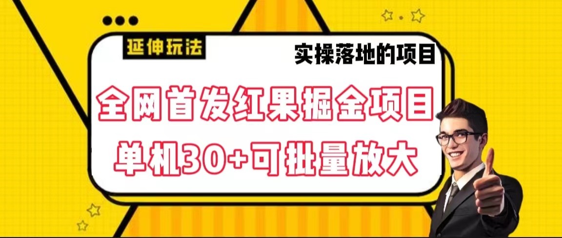 全网首发红果掘金项目，简单操作单机30＋可批量放大-七安资源网