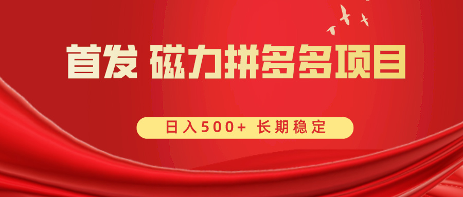 （8611期）首发 磁力拼多多自撸  日入500+-七安资源网