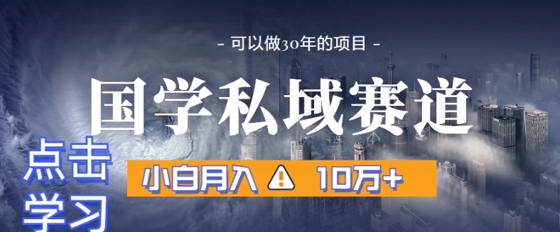 暴力国学私域赛道，小白月入10万+，引流+转化完整流程【揭秘】-七安资源网