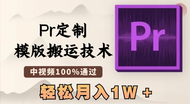 最新Pr定制模版搬运技术，中视频100%通过，几分钟一条视频，轻松月入1W＋-七安资源网