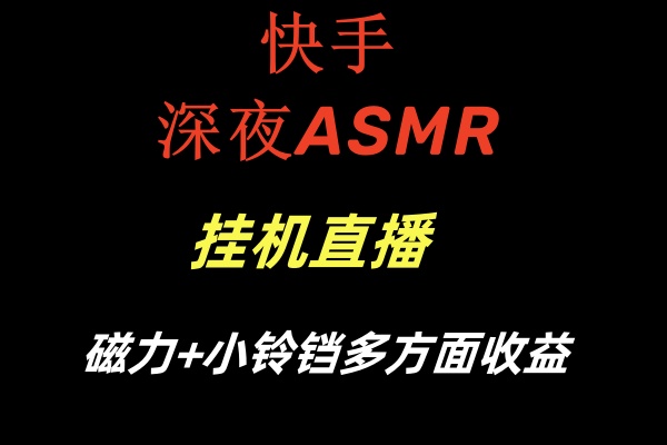 快手深夜ASMR挂机直播磁力+小铃铛多方面收益-七安资源网