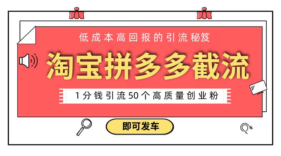 （8787期）淘宝拼多多电商平台截流创业粉 只需要花上1分钱，长尾流量至少给你引流50粉-七安资源网