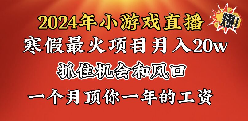 （8778期）2024年寒假爆火项目，小游戏直播月入20w+，学会了之后你将翻身-七安资源网