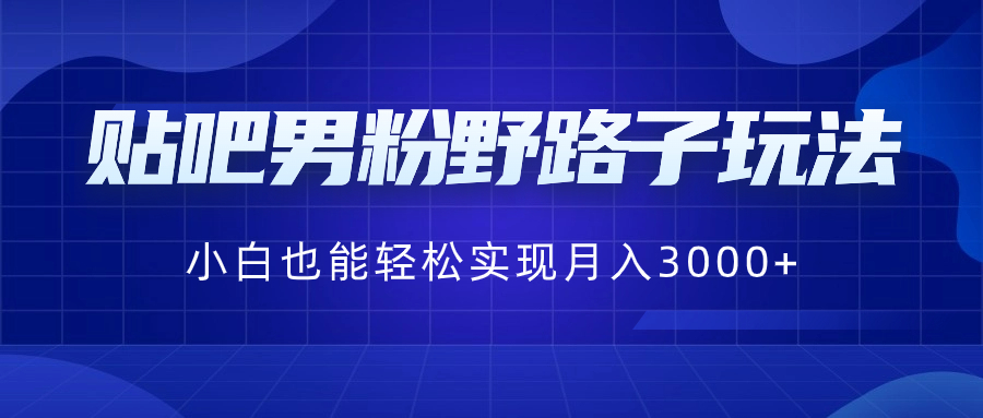 （8708期）贴吧男粉野路子玩法，小白也能轻松实现月入3000+-七安资源网