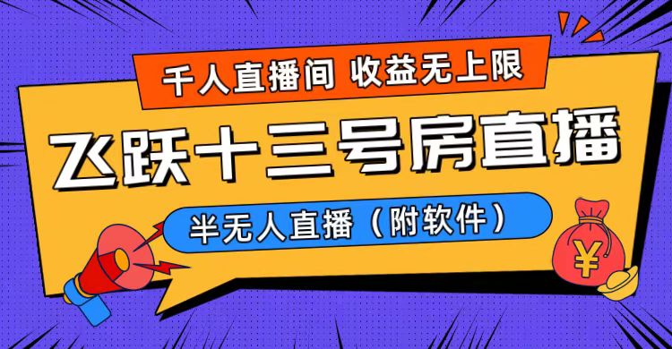 （8711期）爆火飞跃十三号房半无人直播，一场直播上千人，日入过万！（附软件）-七安资源网