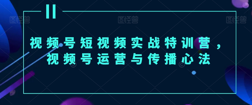 视频号短视频实战特训营，视频号运营与传播心法-七安资源网