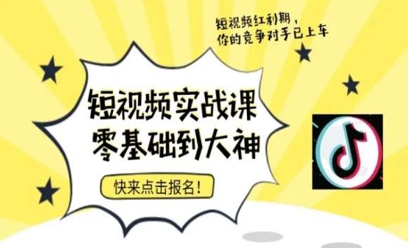 短视频零基础落地实操训练营，短视频实战课零基础到大神-七安资源网