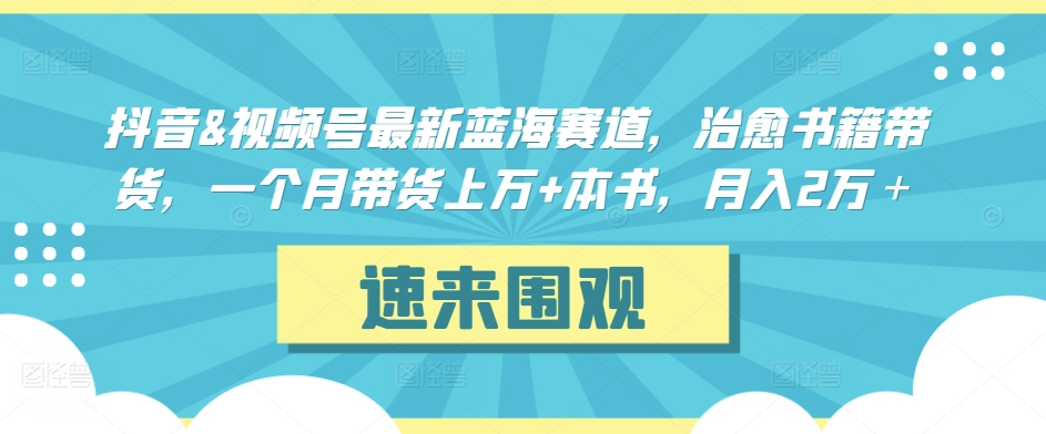 抖音&视频号最新蓝海赛道，治愈书籍带货，一个月带货上万+本书，月入2万＋-七安资源网