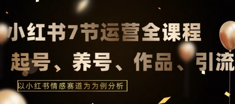 7节小红书运营实战全教程，结合最新情感赛道，打通小红书运营全流程-七安资源网